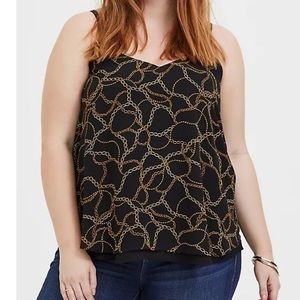 NWT Torrid size 3 black print double layer cami